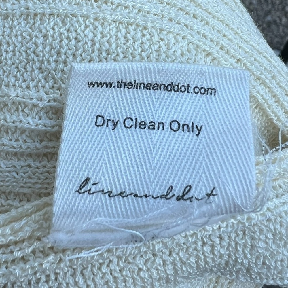 🆕 Line & Dot Cream Crochet Knit Maxi Dress Small Boho Beach Resort Cover Up - Picture 15 of 16